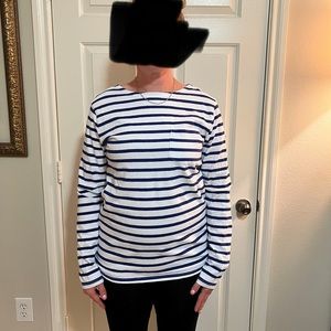 Scotch & Soda - The Breton by AMS Blauw - striped blue and white quarter sleeve